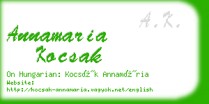 annamaria kocsak business card